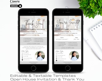 Real Estate Open House Thank You Card: Textable Template (Digital)