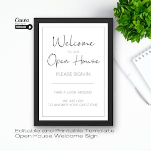 Realtor Open House Sign-In Sheet: Editable Canva Template (Instant Download)