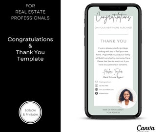 Editable Real Estate Thank You Card: Congratulations Ecard (Digital)