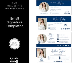Editable Email Signature Template Bundle, Canva Gmail Business Card Design, Professional Realtor Email Marketing, Instant Download