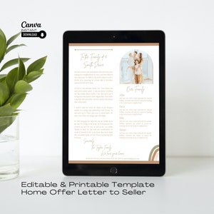Editable Home Offer Letter to Seller, We Love Your Home House Hunting Letter Canva Template, Home Buyer Letter, Real Estate, Home Hunter image 1