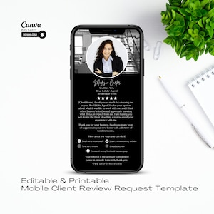 Textbarer Bewertungsfragebogen zur Kundenbeantwortung, Immobilenmarketing, Bewertungsanfrage, Empfehlungsflyer, Testimonial Flyer