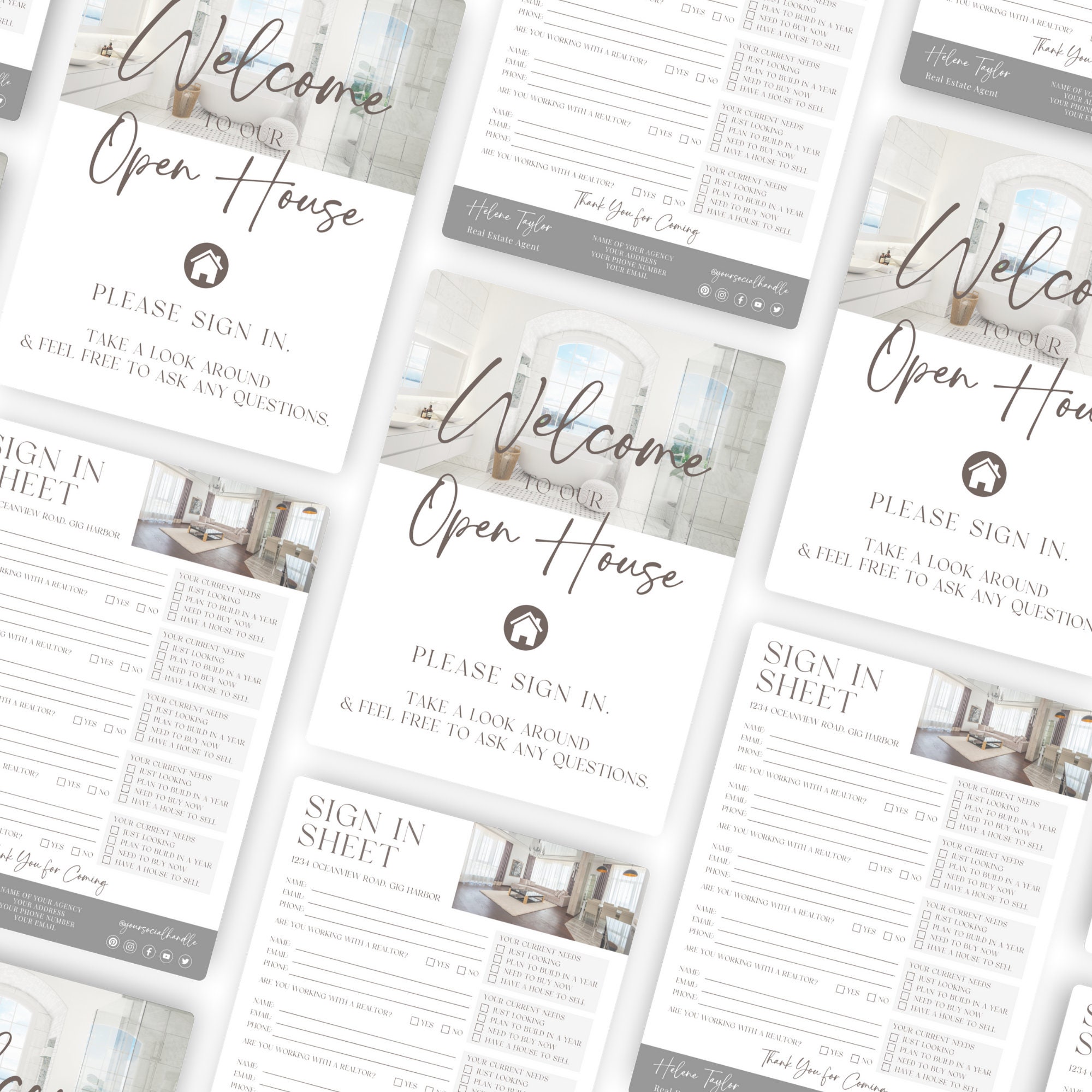 Editable Open House Sign in Sheet, Realtor Open House Form, Real Estate ...