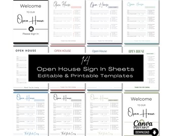 Realtor Open House Sign-In Sheet Template: Editable Printable (Instant Download)