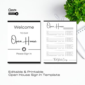 Realtor Open House Sign-In Sheet: Editable Canva Template (Digital Download)