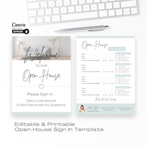 Realtor Open House Sign-In Sheet: Editable Canva Template (Instant Download)