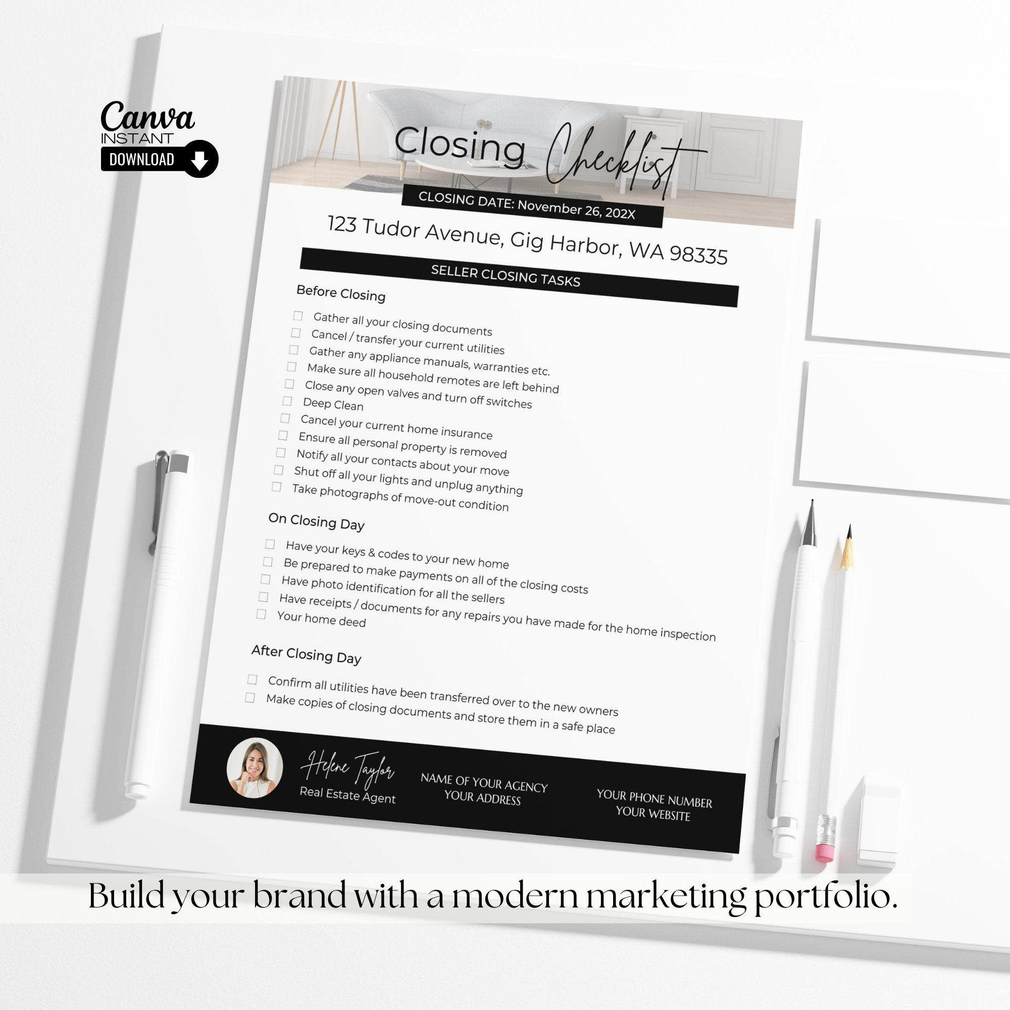 Real Estate Seller Closing Checklist Template (canva Template) - Etsy
