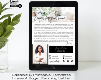 I Have Buyers Letter, Realtor Prospecting Letter, Real Estate Farming Letter, Realtor Marketing, Real Estate Template, Neighborhood Farming