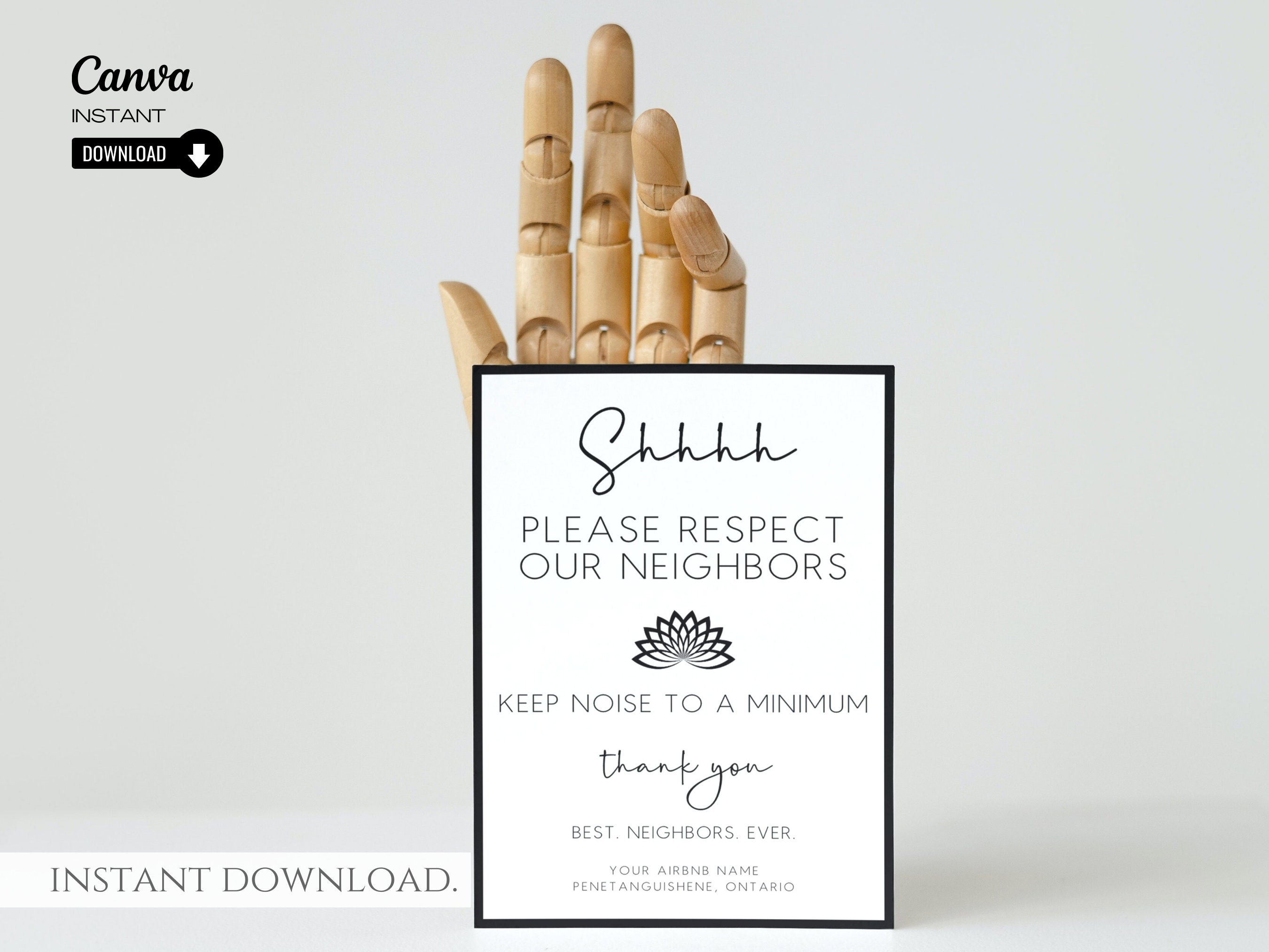 Airbnb Respect the Neighbors Sign Airbnb Noise Rules Sign Etsy