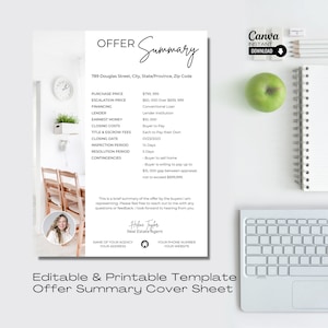 Resumen de oferta inmobiliaria, portada de oferta inmobiliaria, plantillas de marketing inmobiliario, oferta inmobiliaria, resumen de oferta, plantilla Canva