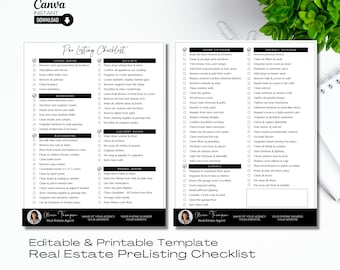 Editable Real Estate Prelisting Checklist Template (Canva Digital Download)