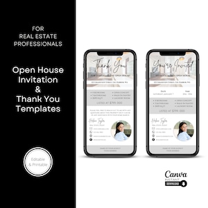 Open House Thank You, Real Estate Digital Thank You Card, Textable Thank You Card, Real Estate Marketing, Real Estate Thank You, Open House