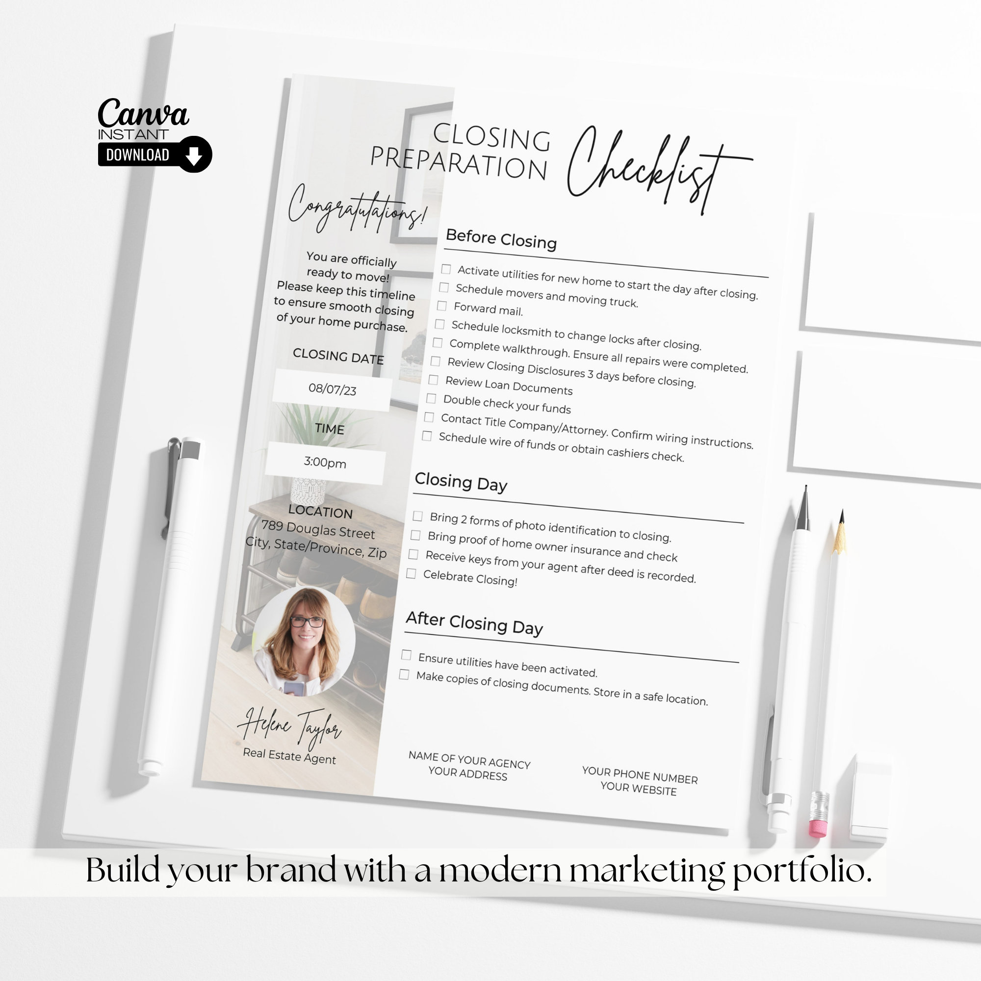 Real Estate Buyer Closing Checklist Template (canva Editable) - Etsy