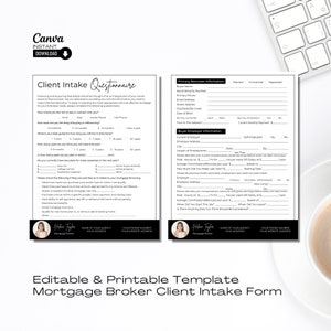Mortgage Intake Form, Real Estate Broker Mortgage Client Intake, Mortgage Approval Form, Mortgage Broker Marketing, Loan Officer Marketing