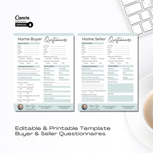 Real Estate Buyer & Seller Questionnaire Template (Digital Download)
