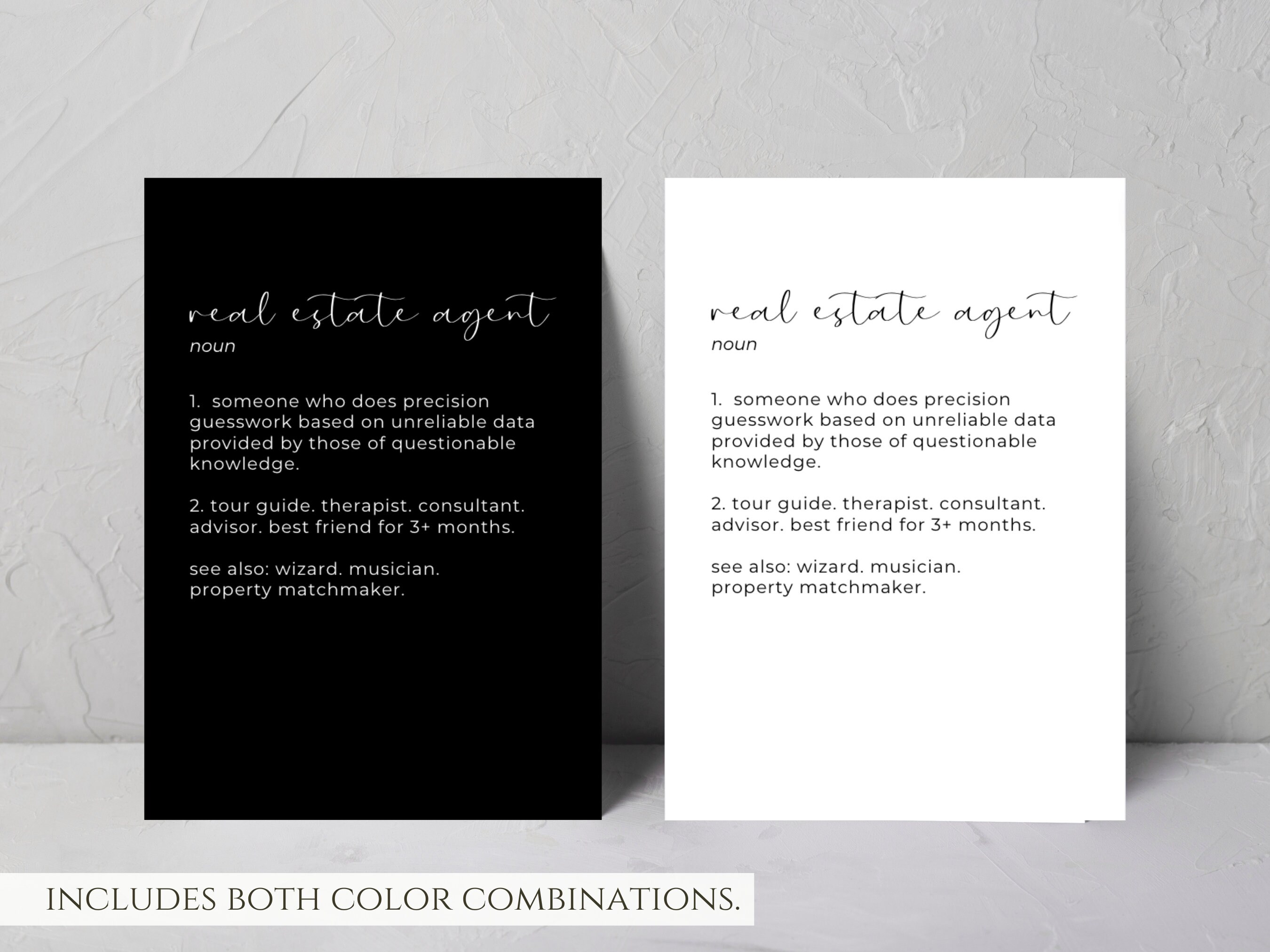 Real Estate Agent Definition Poster Real Estate Office Decor Etsy