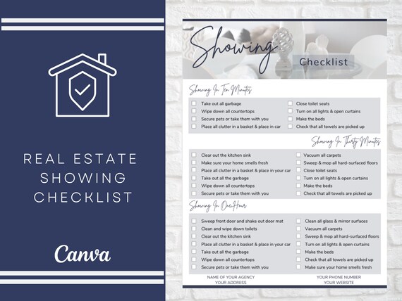 Home Seller Showing Checklist Printable Seller Checklist | Etsy