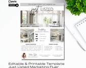 Real Estate 'Just Listed' Flyer Template: Editable Realtor Marketing (Digital Download)