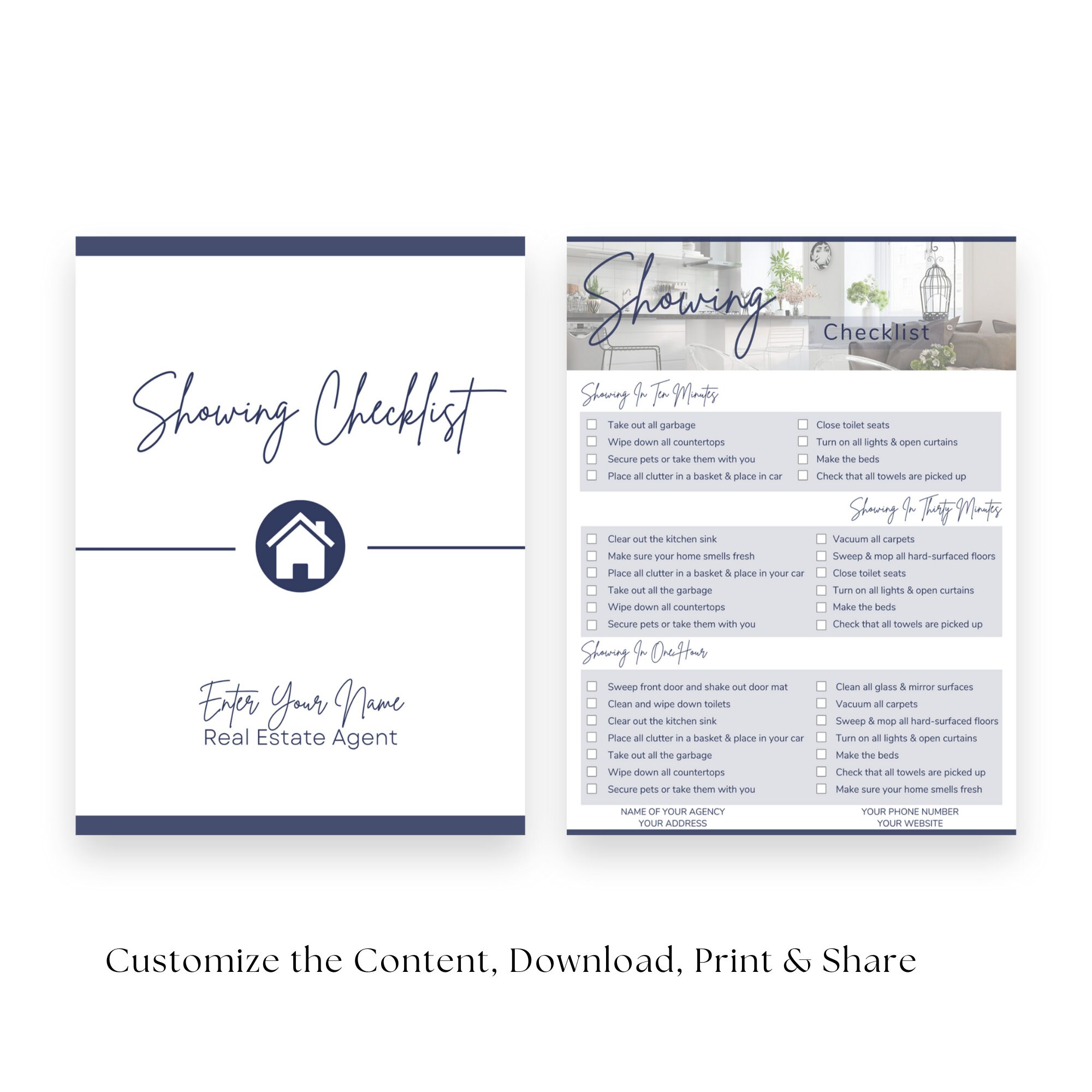 Home Seller Showing Checklist, Printable Seller Checklist, Real Estate ...