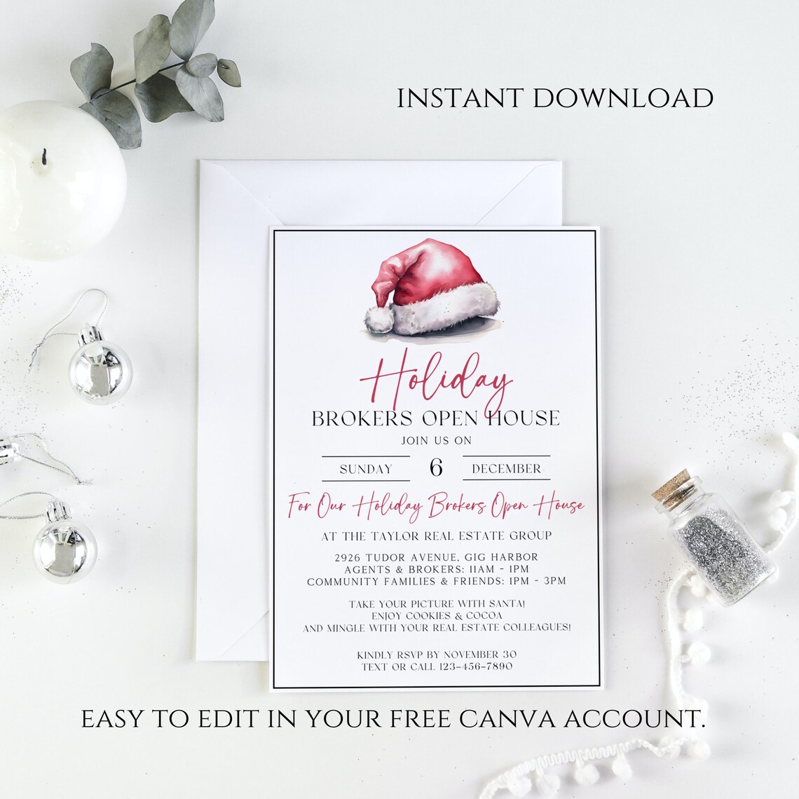 Editable Office Christmas Party Invitation Template Printable - Etsy