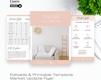 Real Estate Market Update Flyer: Realtor Marketing Template (Canva Editable)