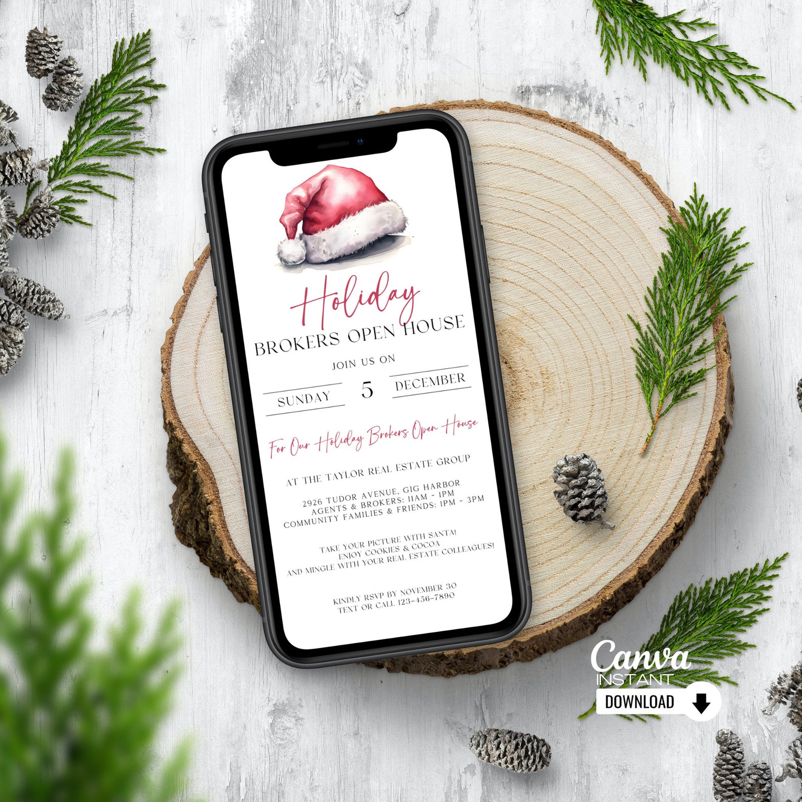 Editable Office Christmas Party Invitation Template Printable - Etsy