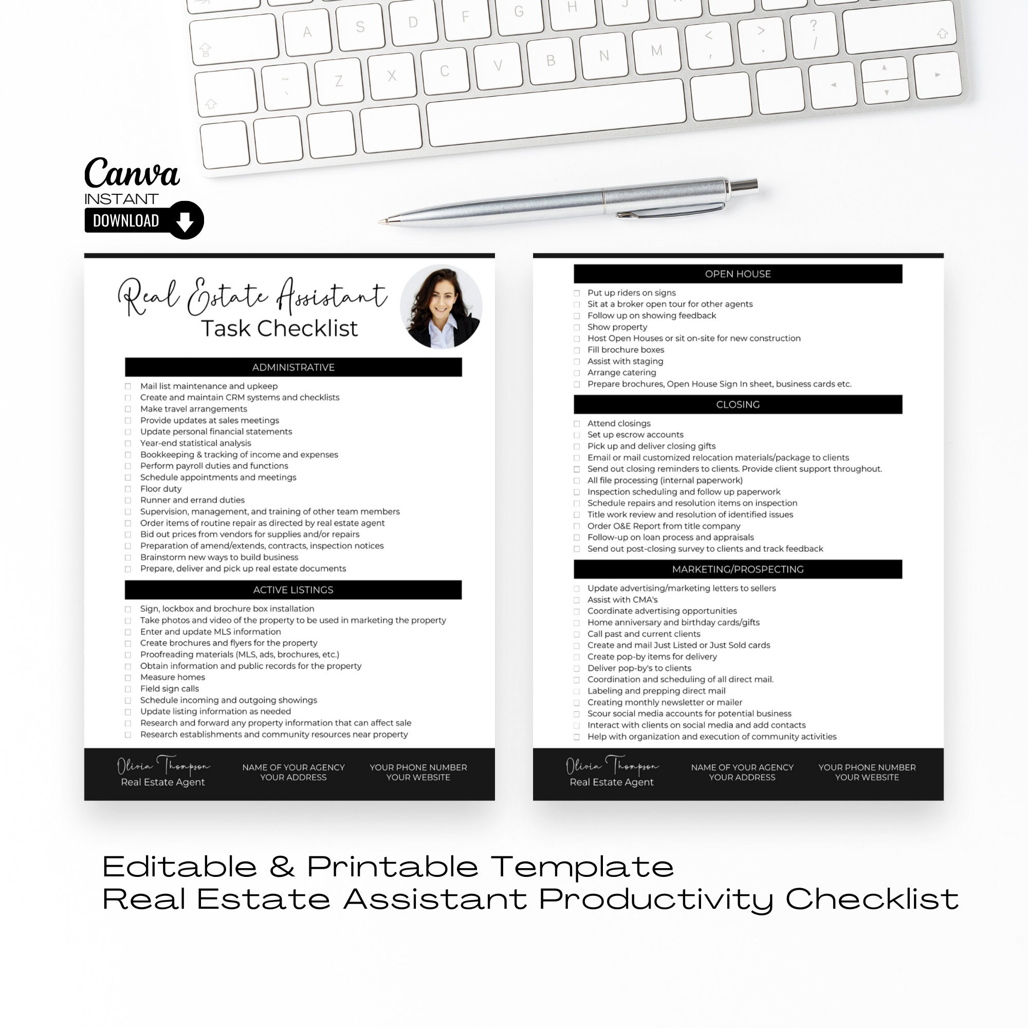 Real Estate Agent Assistant Checklist, Transaction Coordinator Duty