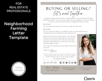 Real Estate Farming Flyer Template: Hello Neighbor Realtor Letter (Printable, Editable)