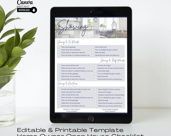 Home Seller Showing Checklist: Modern Real Estate Marketing (Canva Template)