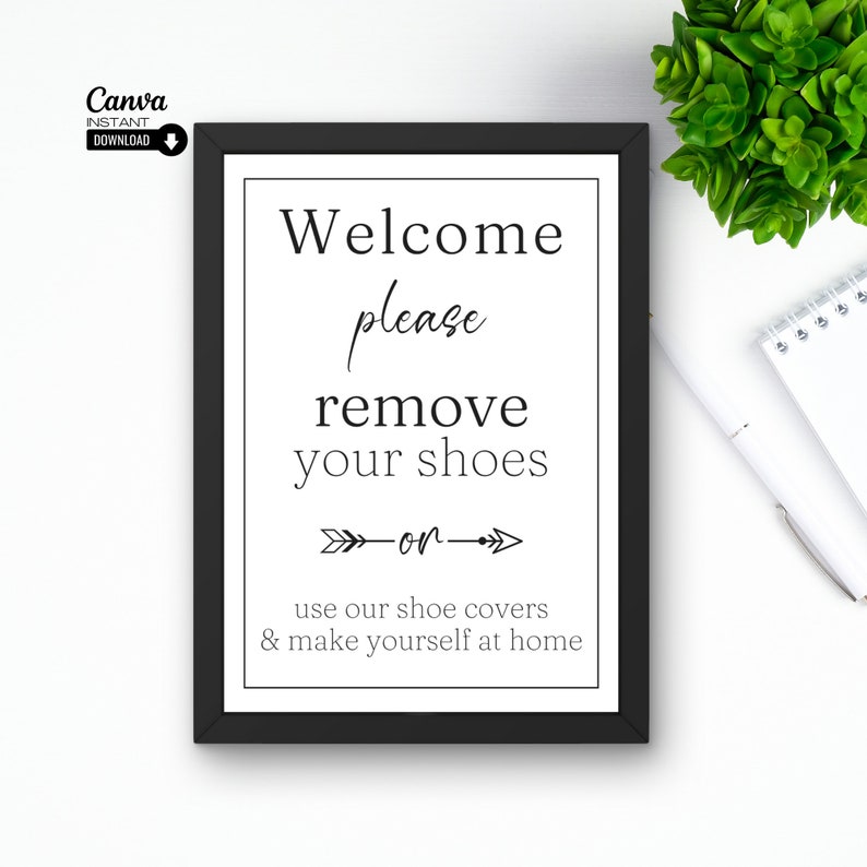 Editable No Shoes Sign, Remove Your Shoes Sign Template, Airbnb Sign ...