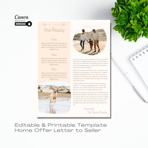 Carta de oferta de vivienda, carta de oferta de comprador, carta al vendedor de vivienda, bienes raíces editables, carta de oferta de casa imprimible, plantilla de bienes raíces, Boho
