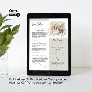 Editable Home Offer Letter, Letter to Seller Letter Canva Template, Home Buyer Dear Seller We Love Your Home Letter, House Hunting Flyer image 1