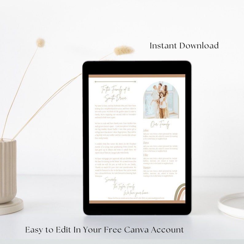 Editable Home Offer Letter to Seller, We Love Your Home House Hunting Letter Canva Template, Home Buyer Letter, Real Estate, Home Hunter image 5