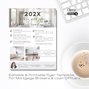 Printable Mortgage Broker Flyer, Editable Loan Officer Flyer, Mortgage Marketing, Real Estate Marketing Template, Real Estate Canva Template