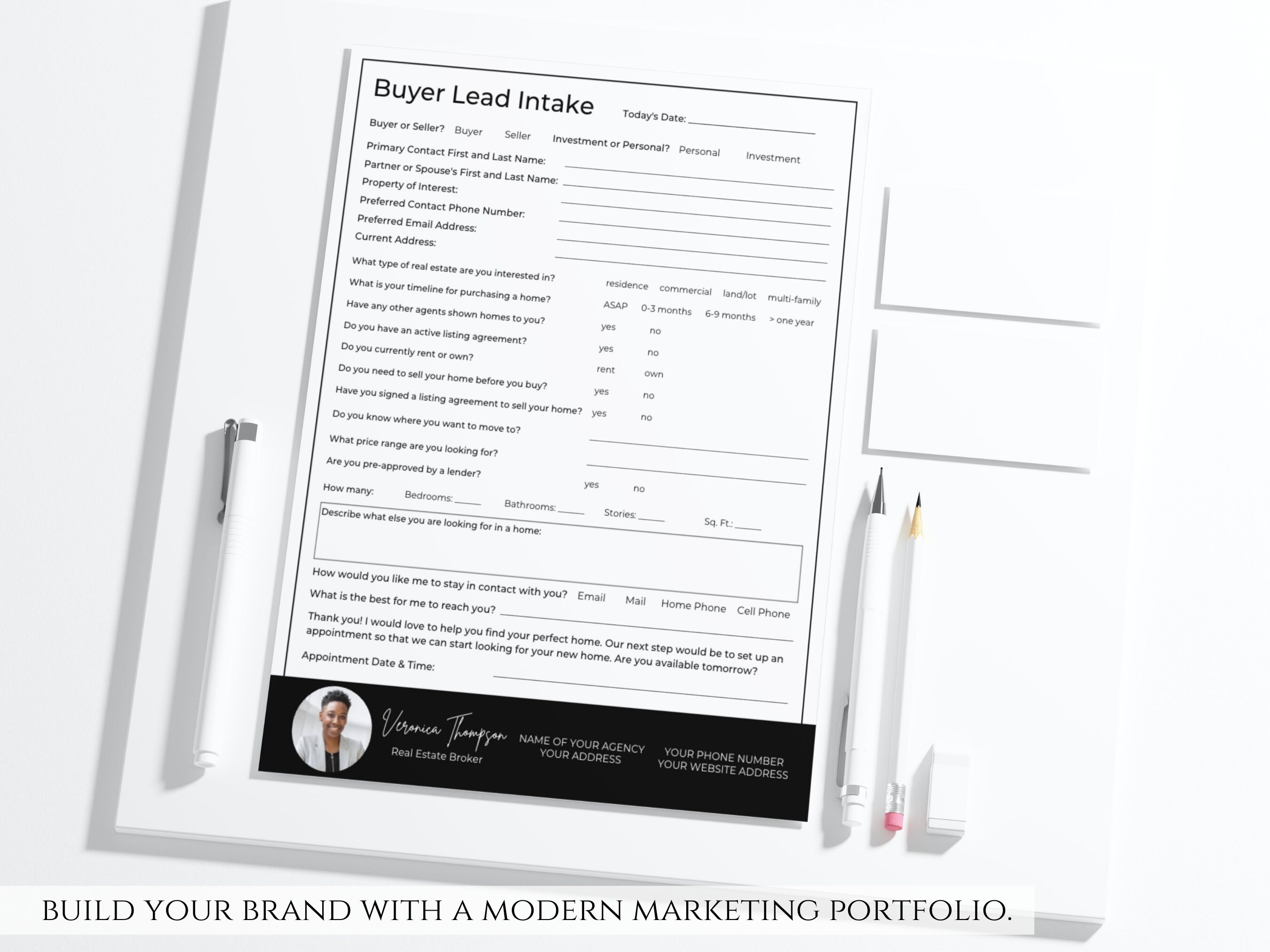 Editable Real Estate Lead Intake Sheet Printable Buyer Etsy