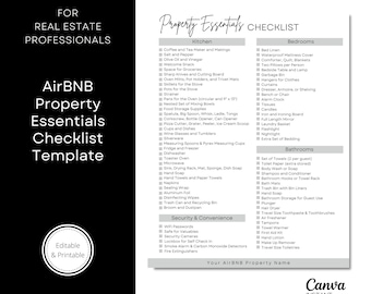Bewerkbare sjabloon voor checklist voor Airbnb-accommodaties (canva)
