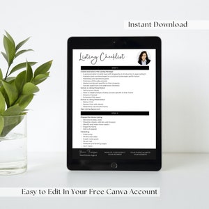 Real Estate Agent Listing Checklist: Editable Realtor Task List (canva ...