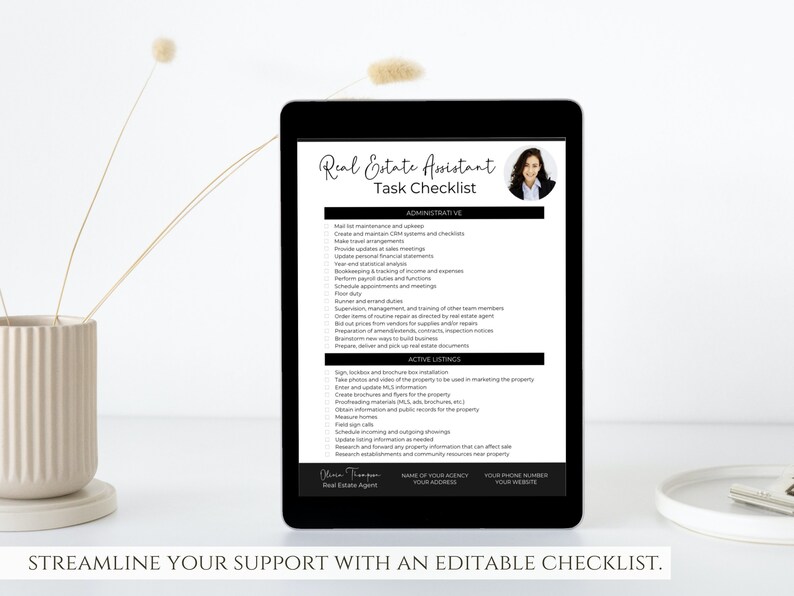 Real Estate Agent Assistant Checklist Transaction Coordinator Etsy