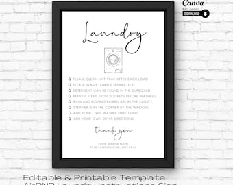 AirBNB Laundry Room Sign, AirBNB Sign, AirBNB Template, Laundry Room Sign, AirBNB Host, VRBO Signs, AirBNB Signage, AirBNB Decor, Superhost