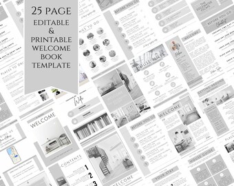 Editable Airbnb Welcome Book Template: Vacation Rental Guide (Canva)