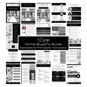 Real Estate Home Buyer Guide: Realtor Marketing Tools (Editable Canva, Instant Download)