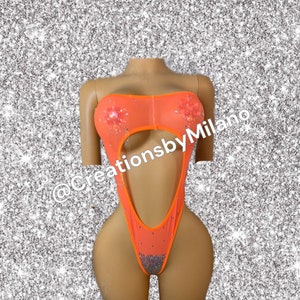 Orange One Piece Exotic DanceWear