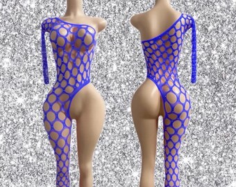 Blue Fishnet Exotic Dancewear