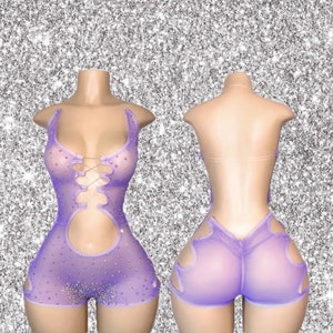 Purple Exotic Dancewear/Bottle Girl Outfit