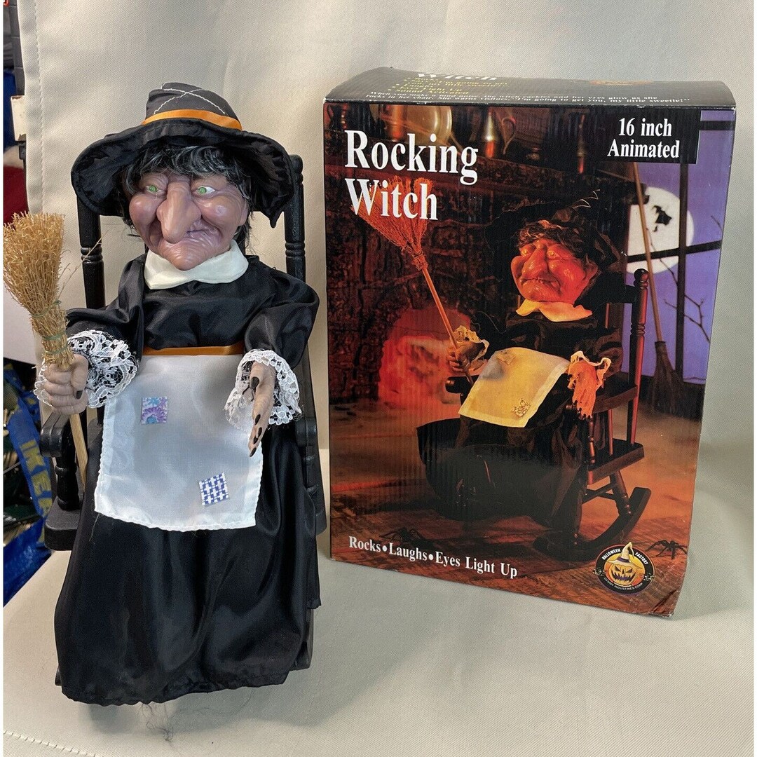 Gemmy Halloween Rocking Witch Animated Cackling Glow Eyes Etsy