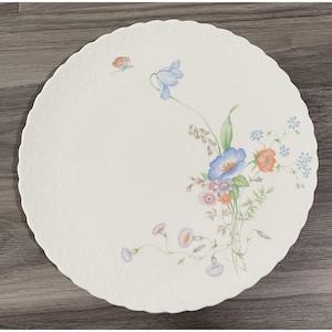 Mikasa Something Blue Bone China Floral Flowers Pie Plate 82051 Vintage Spring