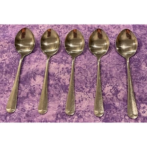El plato principal MNF3 Cucharas de sopa ovaladas Corea Juego de cubiertos de acero inoxidable de 5 vintage