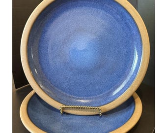 Heath Ceramics Moonstone Blue Dinner Plate Rim Line Set Of 2 USA California 11"