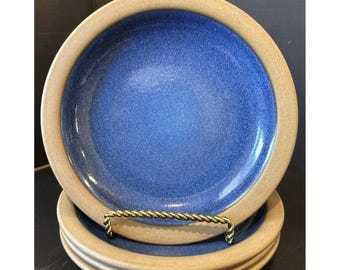 Juego de 4 platos para pan y mantequilla Heath Ceramics Moonstone Blue, Rim Line California, 7"