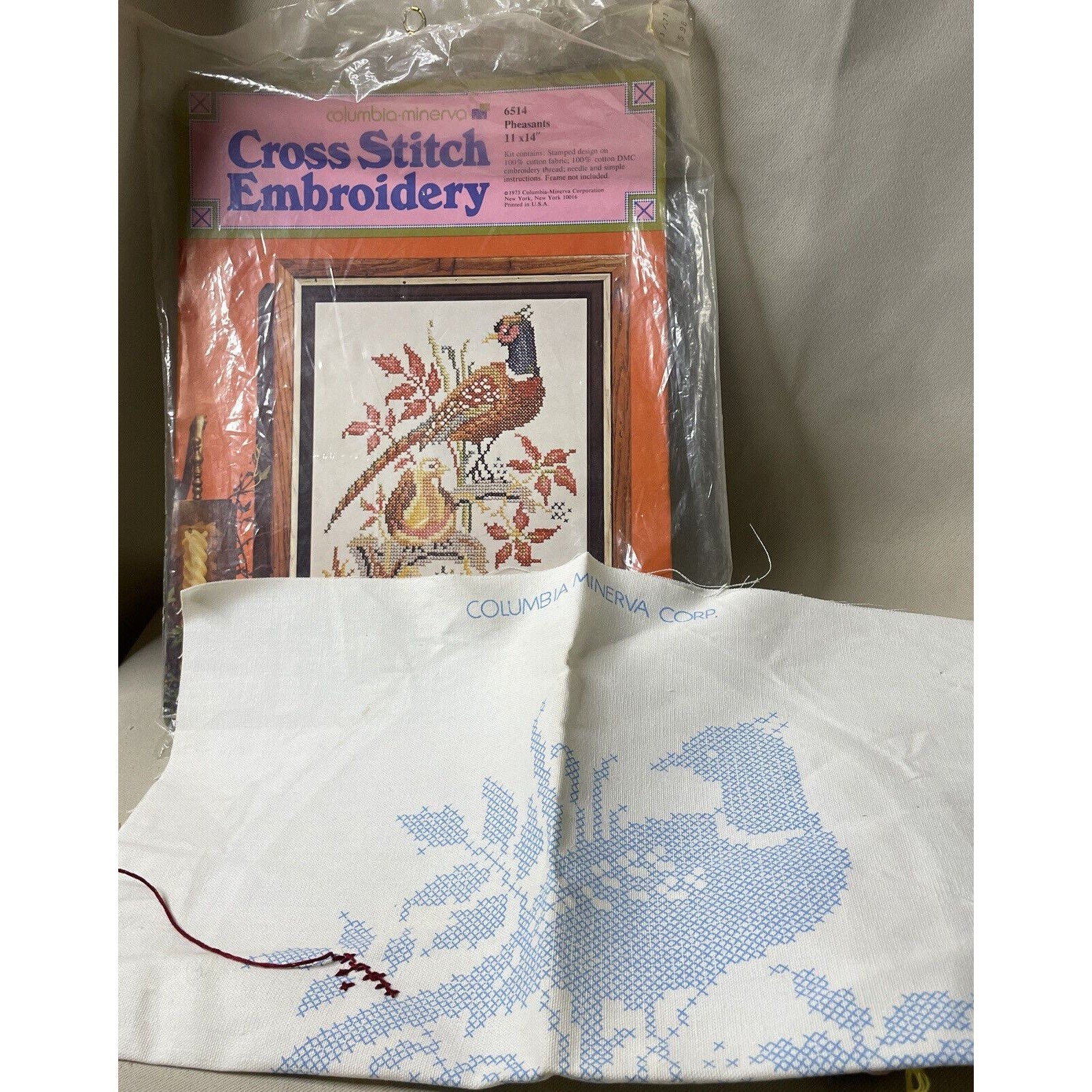 Little Friends Crib Quilt Kit, Stamped Cross Stitch, Columbia